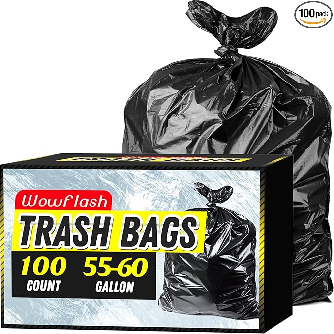 BOLSAS NEGRAS MARCA WOOFLOW  RESISTENTES 100 UND 55 GAL.