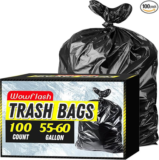 BOLSAS NEGRAS MARCA WOOFLOW  RESISTENTES 100 UND 55 GAL.