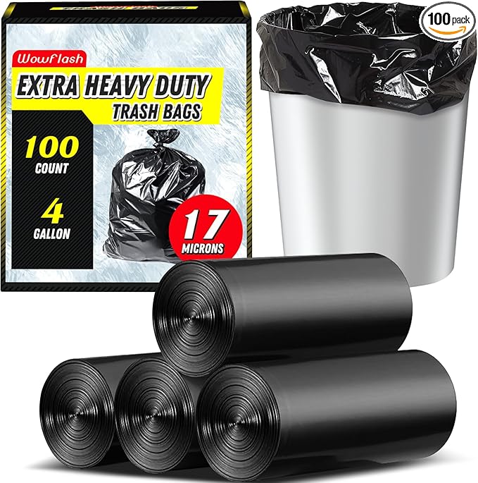 BOLSAS NEGRAS DE 4 GALLONES PARA BANOS Y COCINAS 100 UND